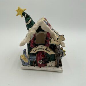 Share Blue Sky Clayworks 2002 Rudolphs Place Tealight Candle House By Heather Go